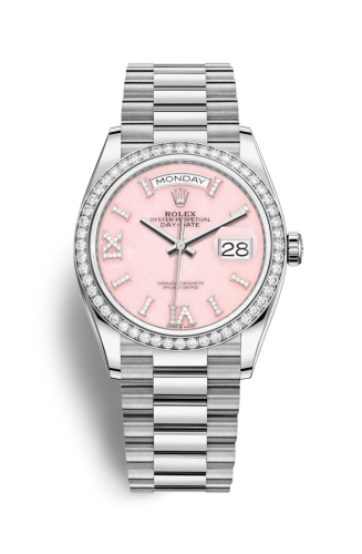Rolex 128349RBR-0008 : Day-Date 36 White Gold / Diamond / Opal-Diamond / President