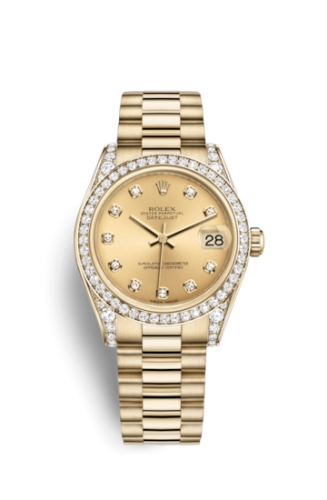 Rolex 178158-0009 : Datejust 31 Yellow Gold Diamond / President / Champagne Diamond