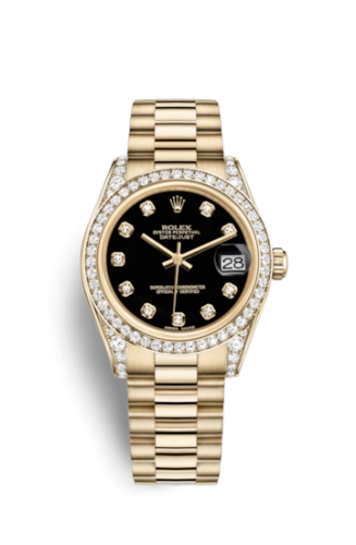 Rolex 178158-0011 : Datejust 31 Yellow Gold Diamond / President / Black Diamond