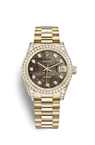 Rolex 178158-0018 : Datejust 31 Yellow Gold Diamond / President / Black MOP Computer
