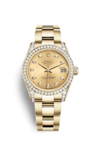 Rolex 178158-0048 : Datejust 31 Yellow Gold Diamond / Oyster / Champagne Diamond