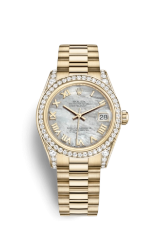 Rolex 178158-0059 : Datejust 31 Yellow Gold Diamond / President / MOP Roman