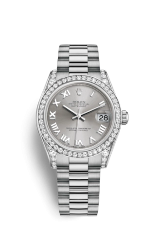 Rolex 178159-0048 : Datejust 31 White Gold Diamond / President / Rhodium Roman