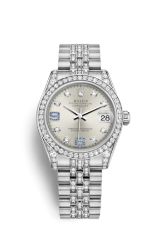 Rolex 178159-0055 : Datejust 31 White Gold Diamond / Jubilee Diamond / Silver Diamond