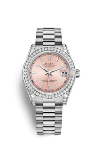 Rolex 178159-0069 : Datejust 31 White Gold Diamond / President / Pink