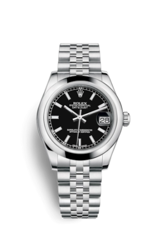 Rolex 178240-0016 : Datejust 31 Stainless Steel Domed / Jubilee / Black