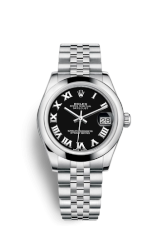 Rolex 178240-0035 : Datejust 31 Stainless Steel Domed / Jubilee / Black Roman