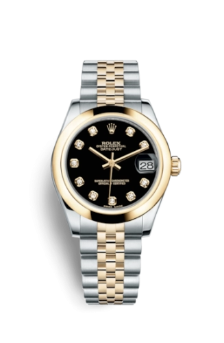 Rolex 178243-0045 : Datejust 31 Rolesor Yellow Domed / Jubilee / Black Diamond
