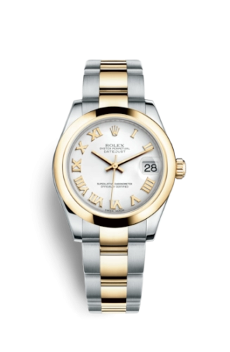 Rolex 178243-0066 : Datejust 31 Rolesor Yellow Domed / Oyster / White Roman