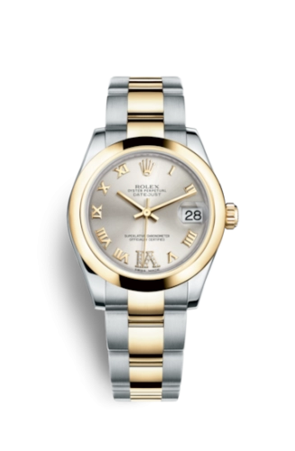 Rolex 178243-0077 : Datejust 31 Rolesor Yellow Domed / Oyster / Silver Roman