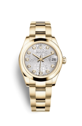 Rolex 178248-0038 : Datejust 31 Yellow Gold Domed / Oyster / Silver Computer