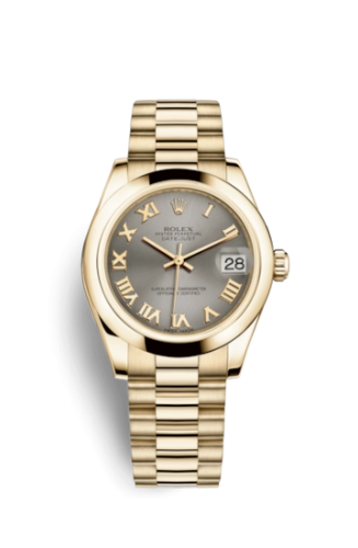 Rolex 178248-0092 : Datejust 31 Yellow Gold Domed / President / Steel Roman