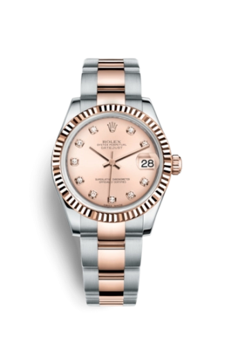 Rolex 178271-0045 : Datejust 31 Rolesor Everose Fluted / Oyster / Pink Diamond