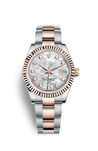 Rolex 178271-0058 : Datejust 31 Rolesor Everose Fluted / Oyster / MOP