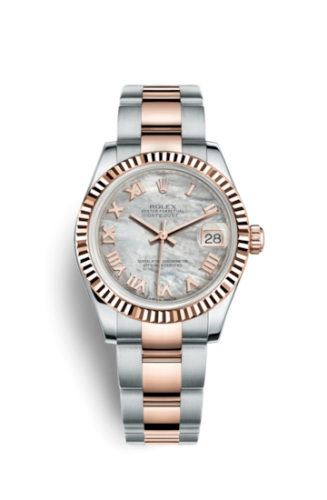 Rolex 178271-0061 : Datejust 31 Rolesor Everose Fluted / Oyster / MOP Roman