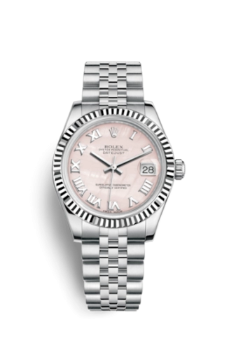 Rolex 178274-0044 : Datejust 31 Stainless Steel Fluted / Jubilee / Pink MOP Roman