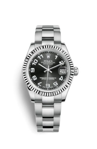 Rolex 178274-0064 : Datejust 31 Stainless Steel Fluted / Oyster / Black - Arabic