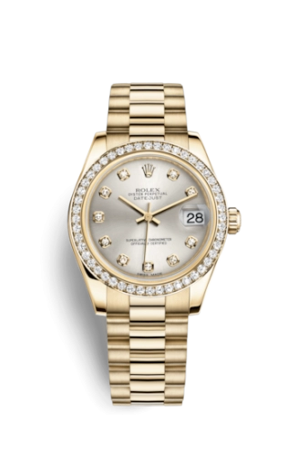 Rolex 178288-0012 : Datejust 31 Yellow Gold Diamond / President / Silver Diamond