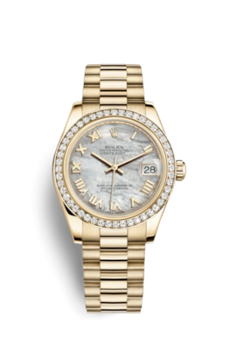 Rolex 178288-0025 : Datejust 31 Yellow Gold Diamond / President / MOP Roman