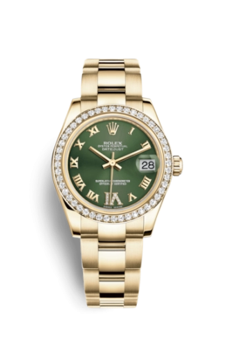 Rolex 178288-0055 : Datejust 31 Yellow Gold Diamond / Oyster / Olive Roman