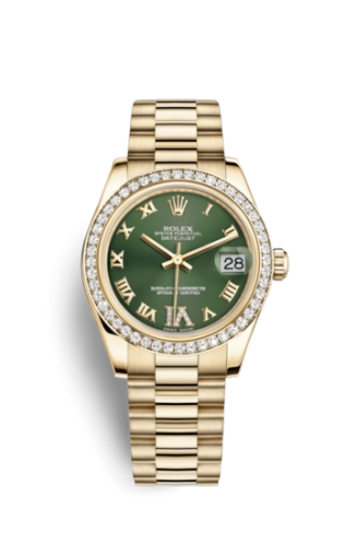 Rolex 178288-0057 : Datejust 31 Yellow Gold Diamond / President / Olive Roman