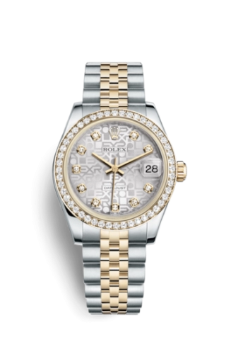 Rolex 178383-0010 : Datejust 31 Rolesor Yellow Diamond / Jubilee / Silver Computer