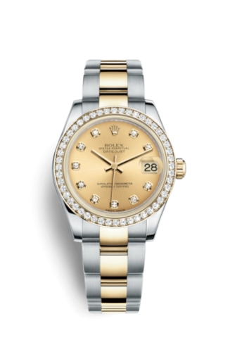 Rolex 178383-0013 : Datejust 31 Rolesor Yellow Diamond / Oyster / Champagne Diamond