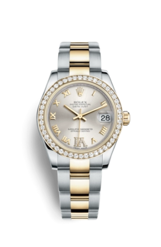 Rolex 178383-0019 : Datejust 31 Rolesor Yellow Diamond / Oyster / Silver Roman