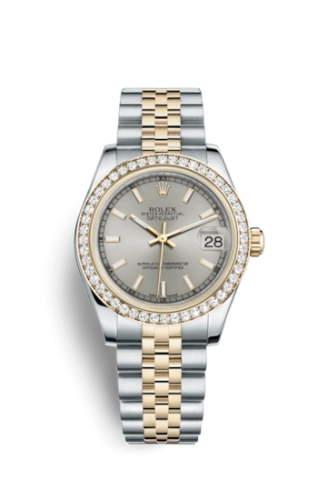 Rolex 178383-0029 : Datejust 31 Rolesor Yellow Diamond / Jubilee / Silver