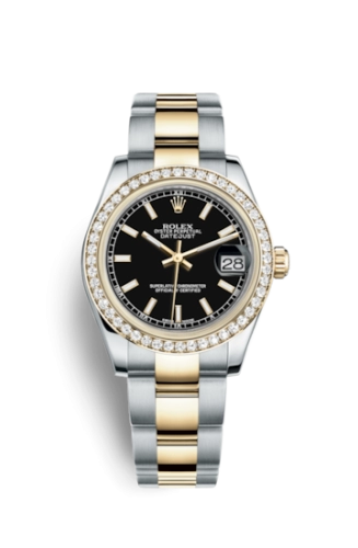 Rolex 178383-0051 : Datejust 31 Rolesor Yellow Diamond / Oyster / Black