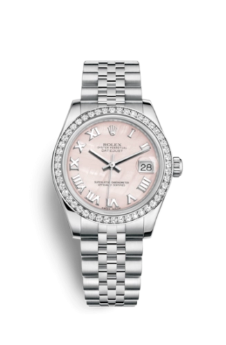 Rolex 178384-0028 : Datejust 31 Stainless Steel Diamond / Jubilee / Pink MOP - Roman