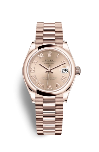Rolex 278245-0034 : Datejust 31 Rose Gold / Domed / Rose - Roman / President