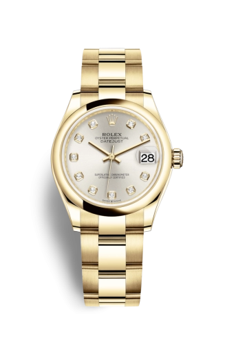 Rolex 278248-0033 : Datejust 31 Yellow Gold / Domed / Silver - Diamond / Oyster