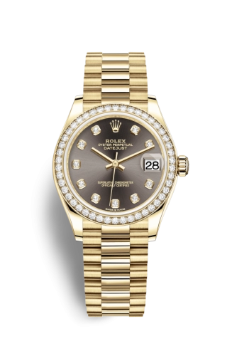 Rolex 278288rbr-0030 : Datejust 31 Yellow Gold / Diamond / Grey - Diamond / President