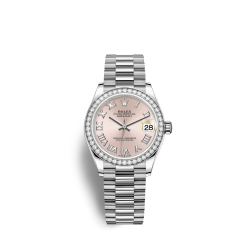 Rolex 278289rbr-0016 : Datejust 31 White Gold Diamond / Pink - Roman