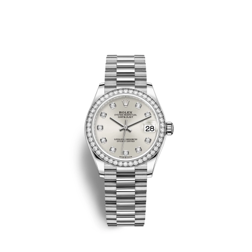 Rolex 278289rbr-0021 : Datejust 31 White Gold Diamond / Silver - Diamond