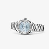 Rolex Lady-Datejust 28 Platinum Diamond / President / Ice Blue Diamonds