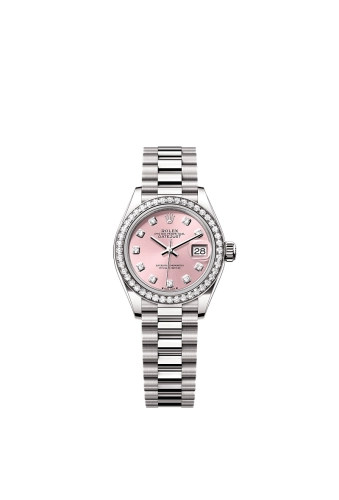 Rolex 279139RBR-0005 : Lady-Datejust 28 White Gold - Diamond / President / Pink - Diamond