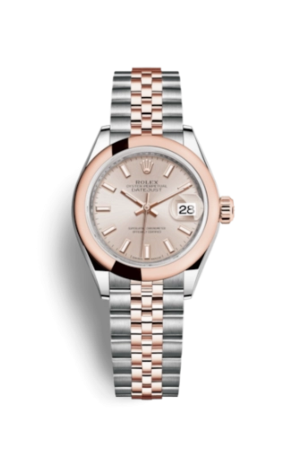 Rolex 279161-0001 : Lady-Datejust 28 Rolesor Rose Domed / Jubilee / Sundust