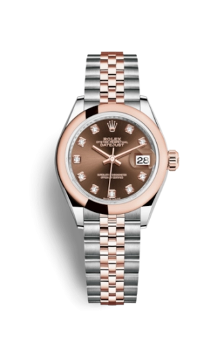 Rolex 279161-0011 : Lady-Datejust 28 Rolesor Rose Domed / Jubilee / Chocolate Diamond
