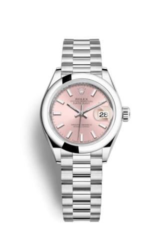 Rolex 279166-0004 : Lady-Datejust 28 Platinum Domed / President / Pink