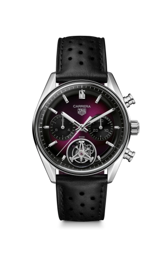 TAG Heuer CBS5017.FC6605 : Carrera Chronograph Tourbillon Glass Box Stainless Steel / Smokey Purple