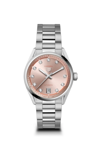 TAG Heuer WBN231D.BA0001 : Carrera Date 36 Stainless Steel / Rose - Diamond
