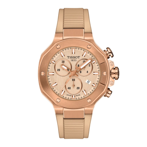 Tissot T141.817.37.501.00 : T-Race Chronograph 38 Carnation Gold / Nude