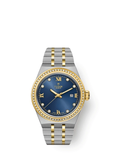 Tudor 28323-0002 : Royal Date 28 Stainless Steel - Yellow Gold - Diamond / Blue