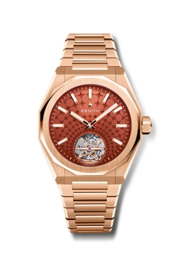 Zenith 18.9301.3630/67.I001 : Defy Skyline Tourbillon Rose Gold / Brick Red